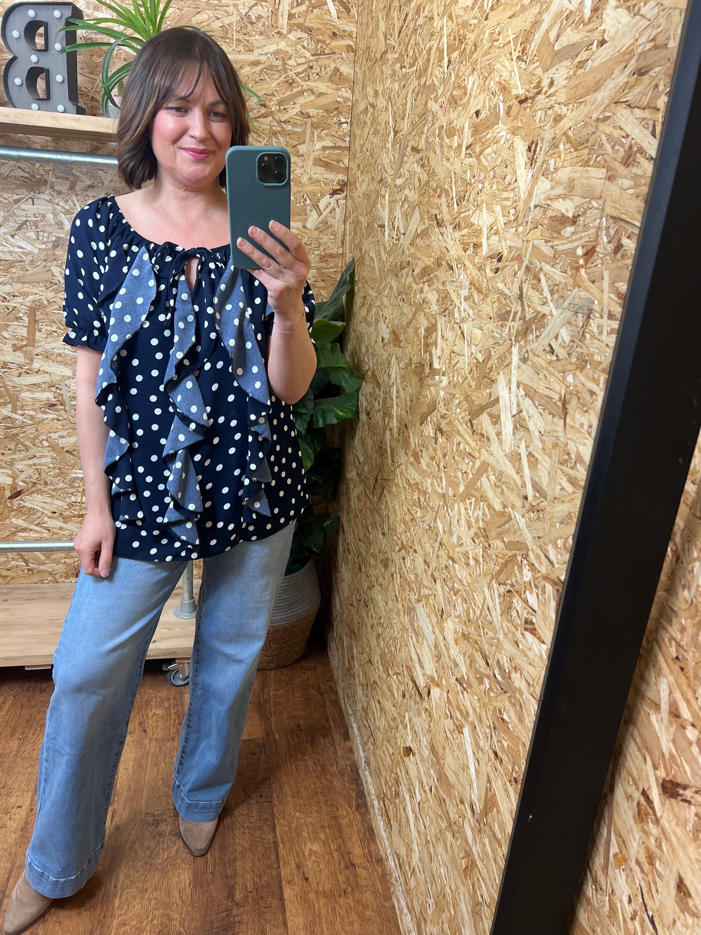 Polka Dot Bardot Top