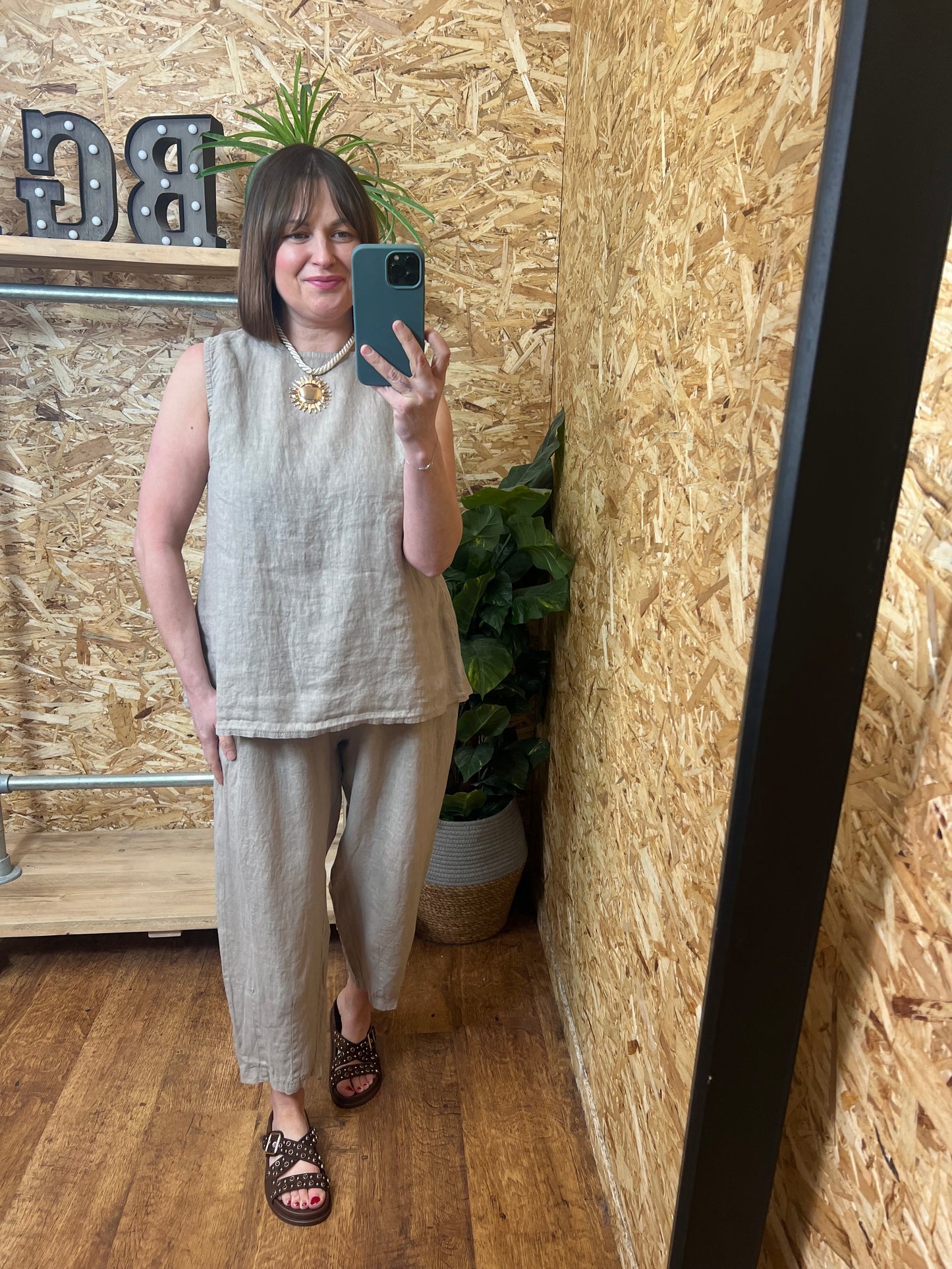 Lottie Linen Button Back Top