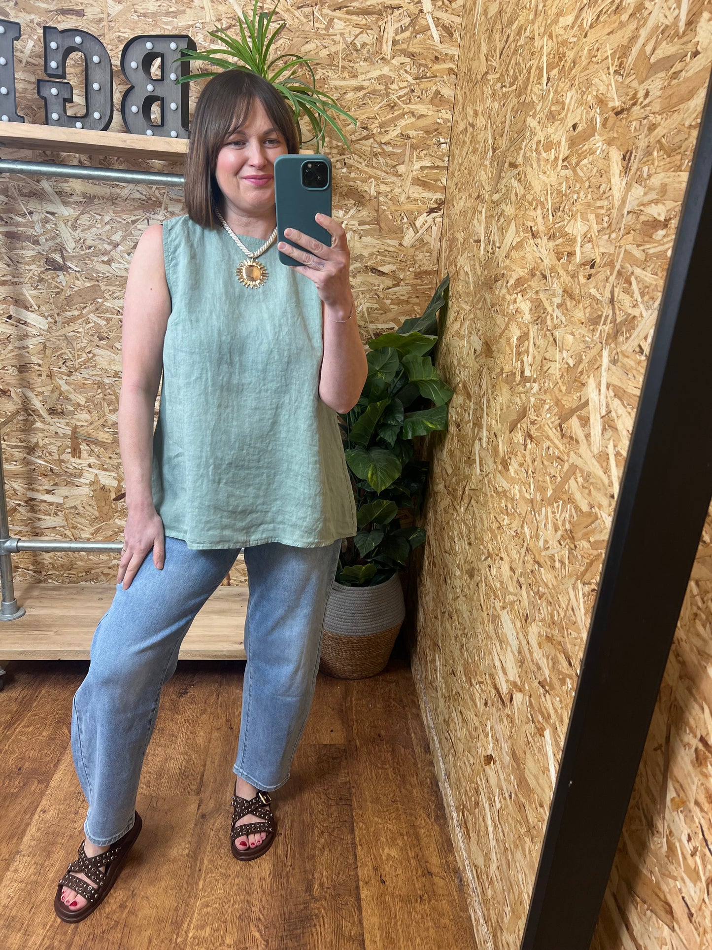Lottie Linen Button Back Top