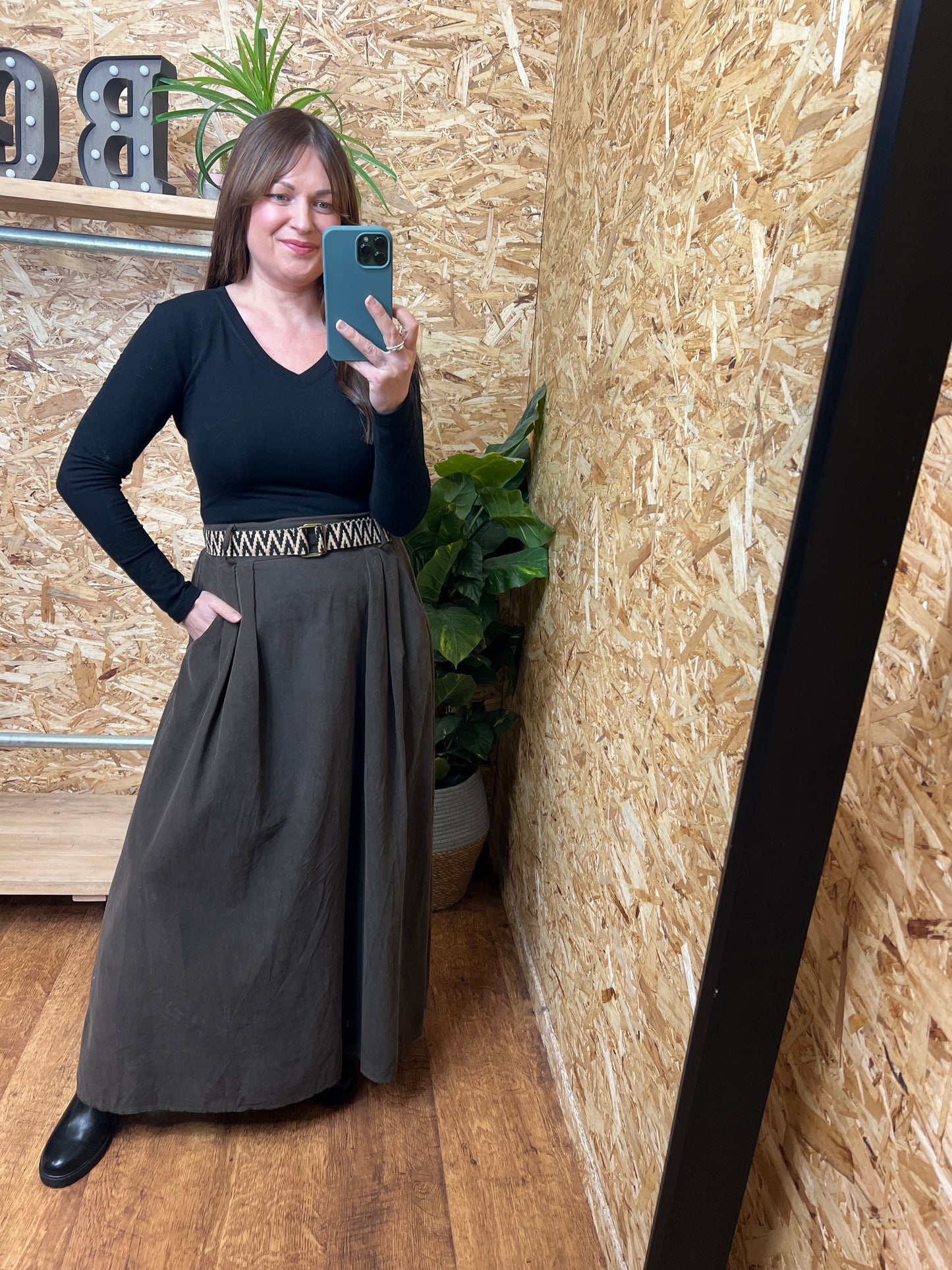 Needlecord Maxi Skirt