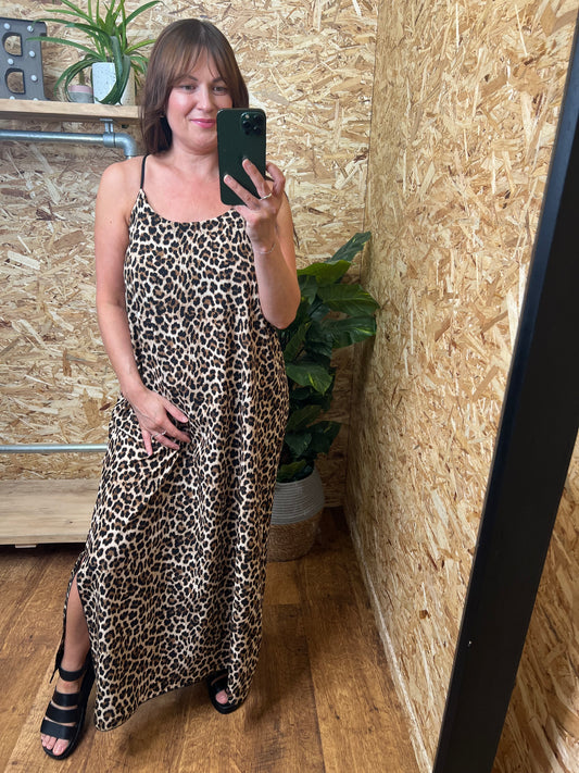 Side Split Maxi Leopard