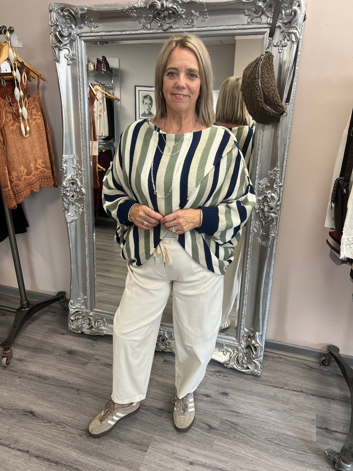 Stripe Crossover Knit