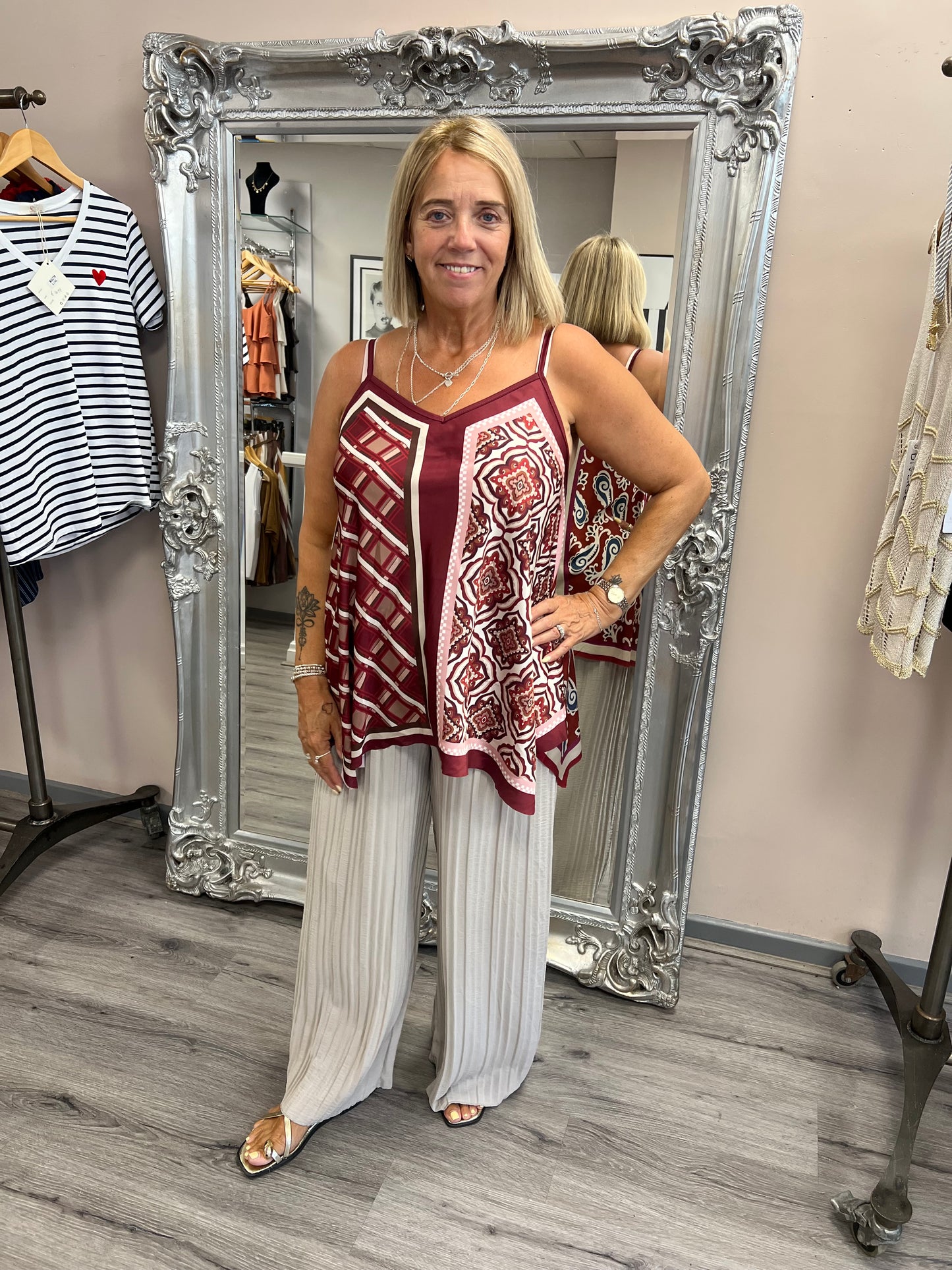 Tile Print Cami Vest