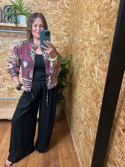 Lightweight Animal Print Bomber Jacket