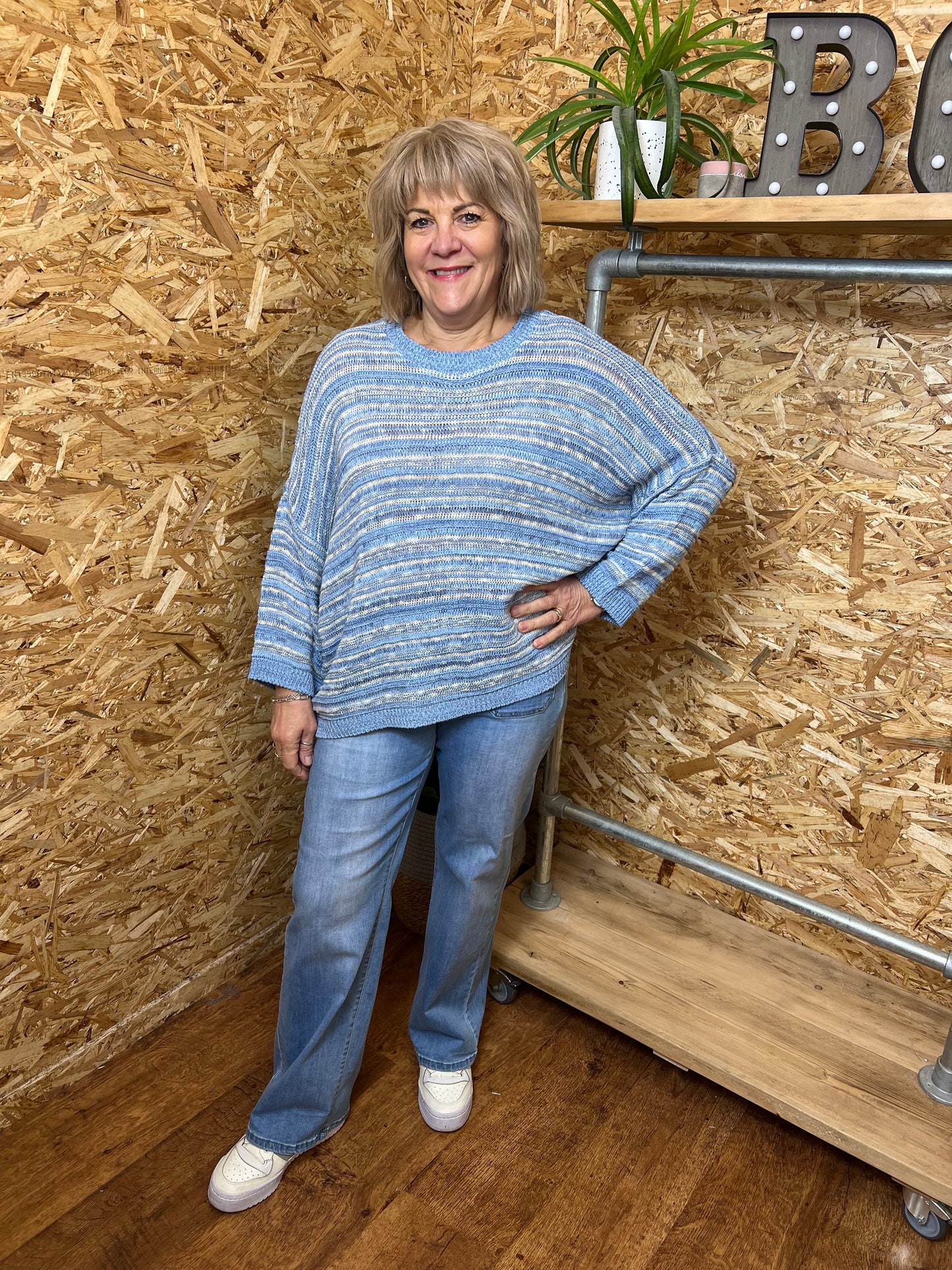 Stripe Open Weave Knit