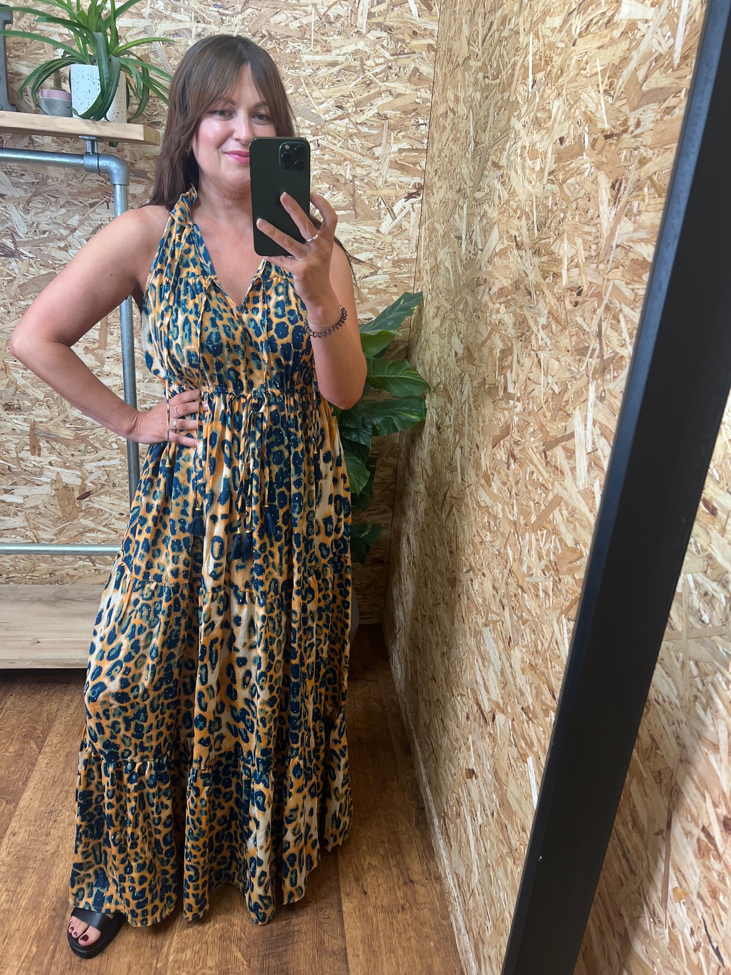 Leopard Stud Detail Maxi