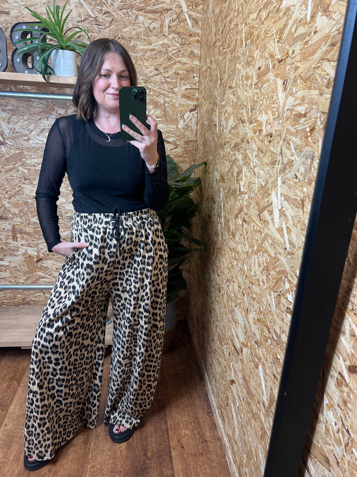 Leopard Wide Leg Joggers