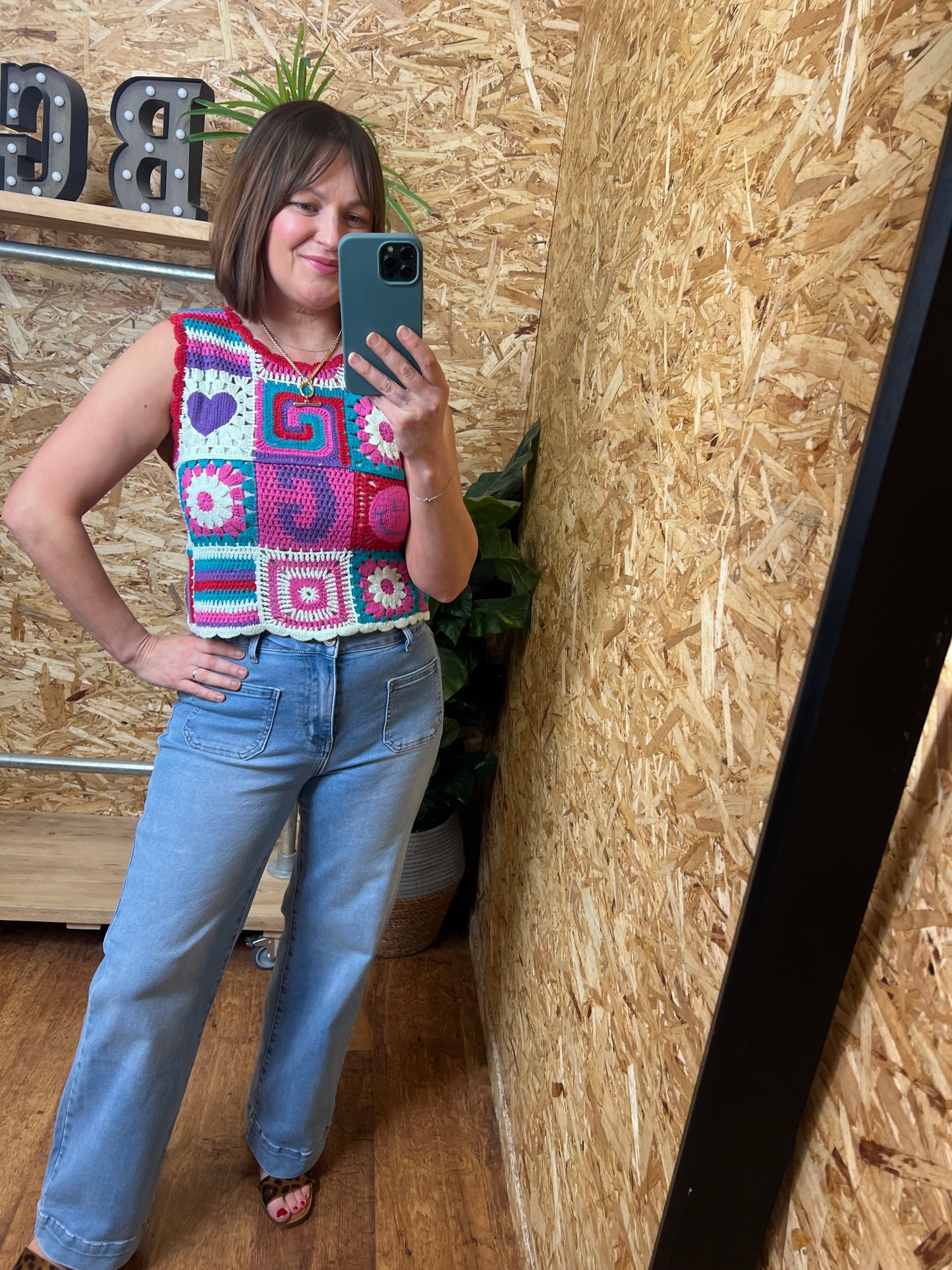 Smiley Heart Crochet Top