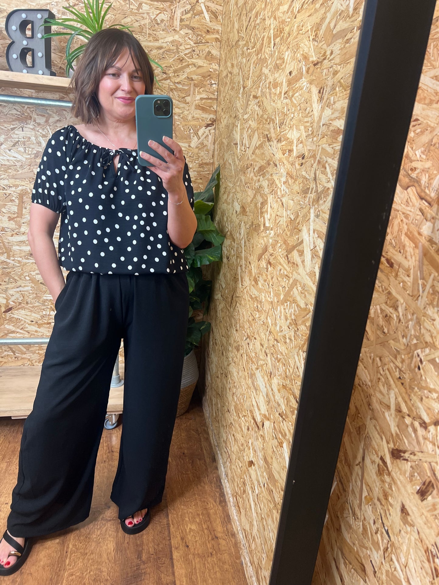 Polka Dot Bardot Top