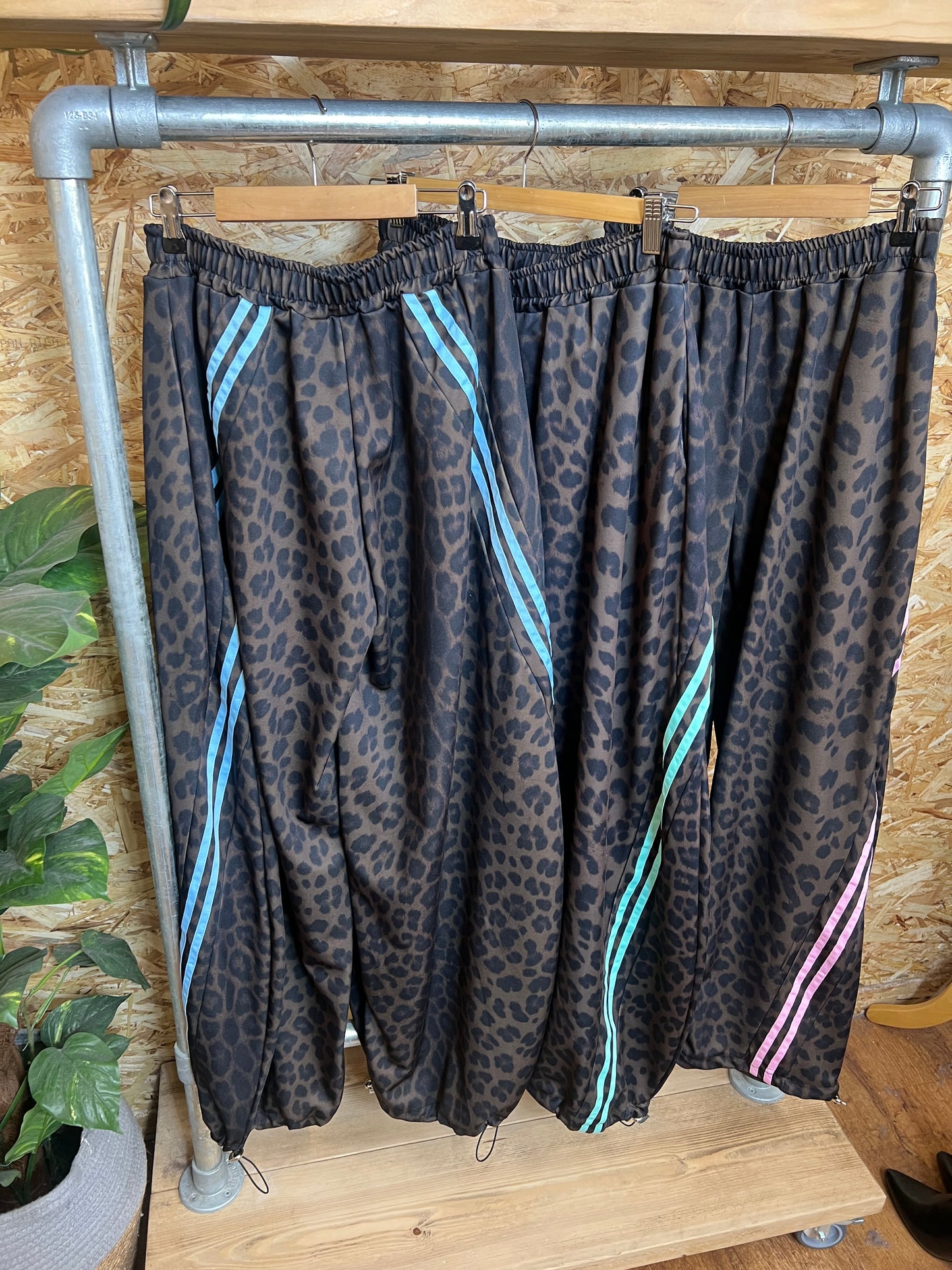 Leopard Stripe Parachute Joggers