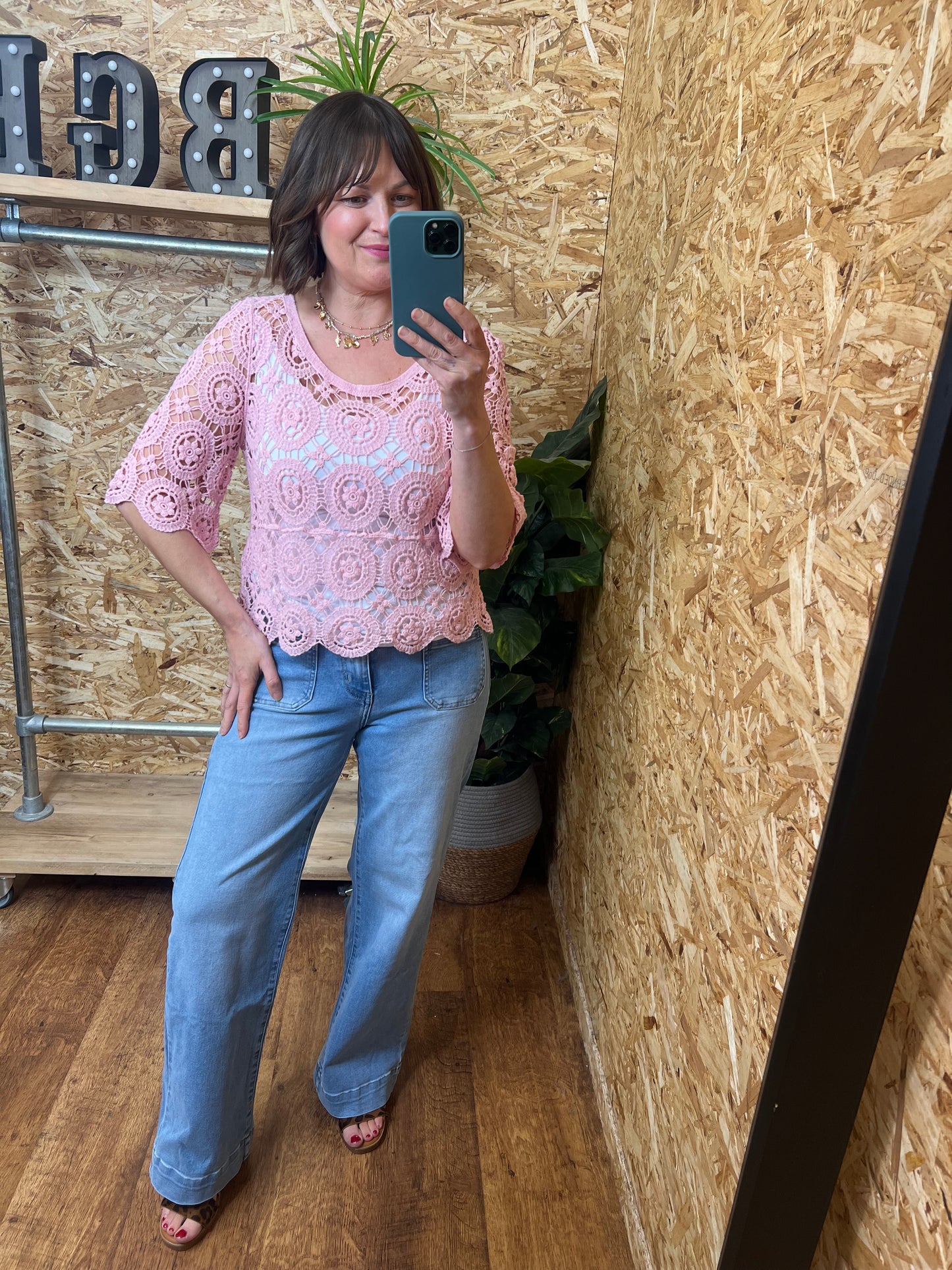 Coral Crochet Top