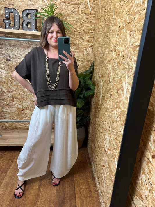 Nola Pleat Detail Top