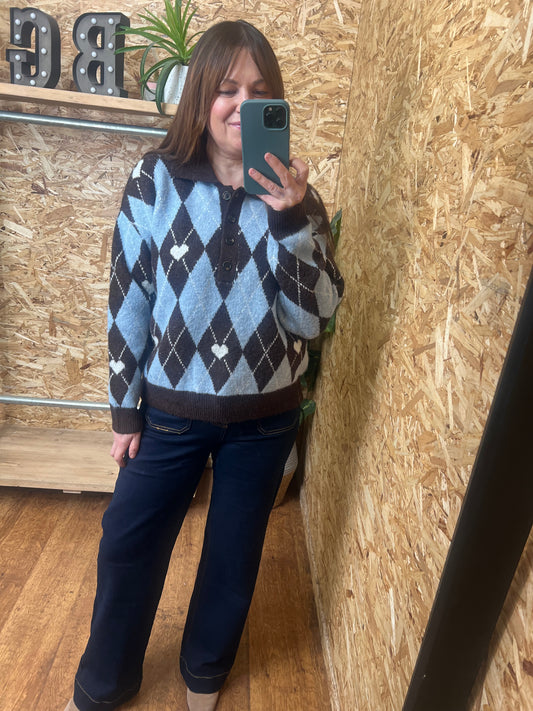 Argyle Heart Knit