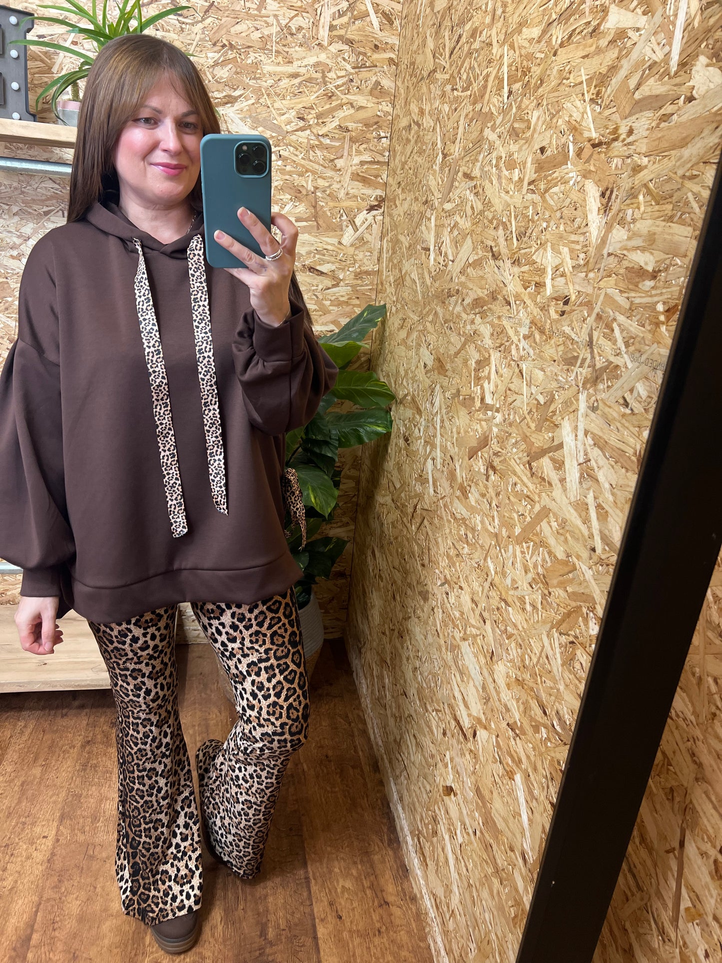 Leopard Ribbon Tie Hoodie