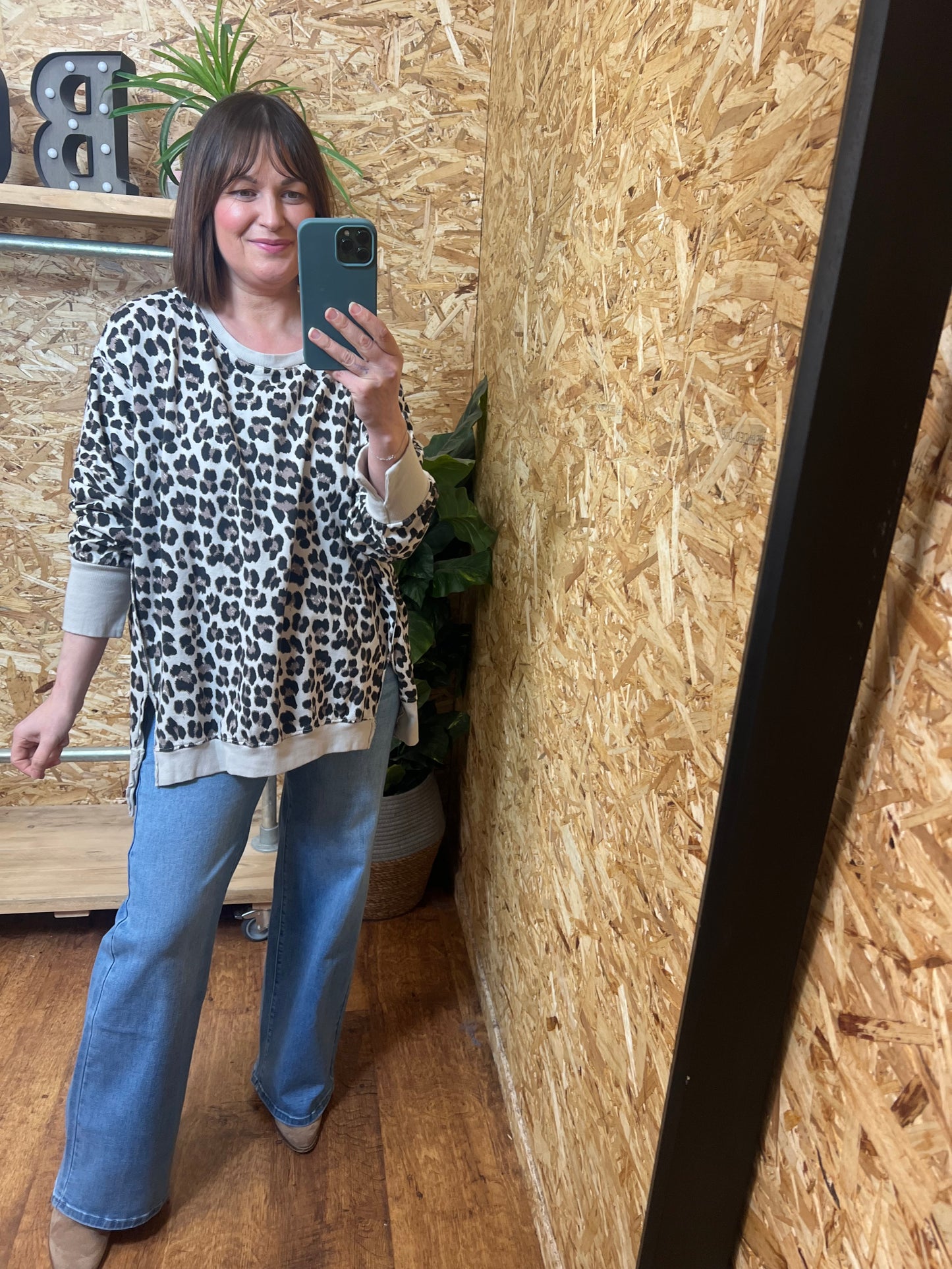 Oversized Animal Print Sweatshirt