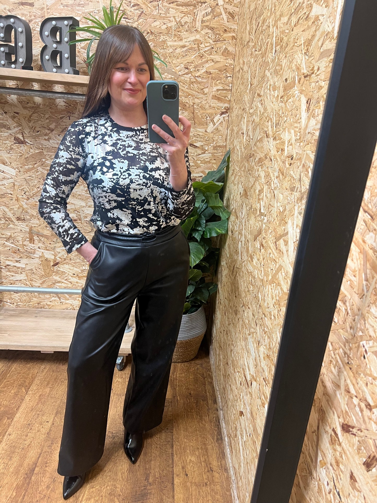 Metallic Foil Mesh Top