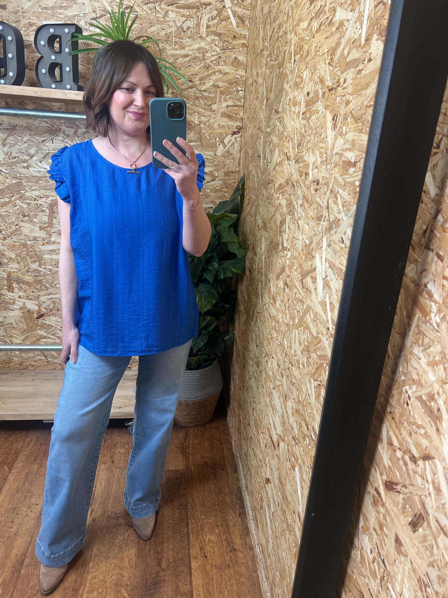 Lucie Frill Button Back Top