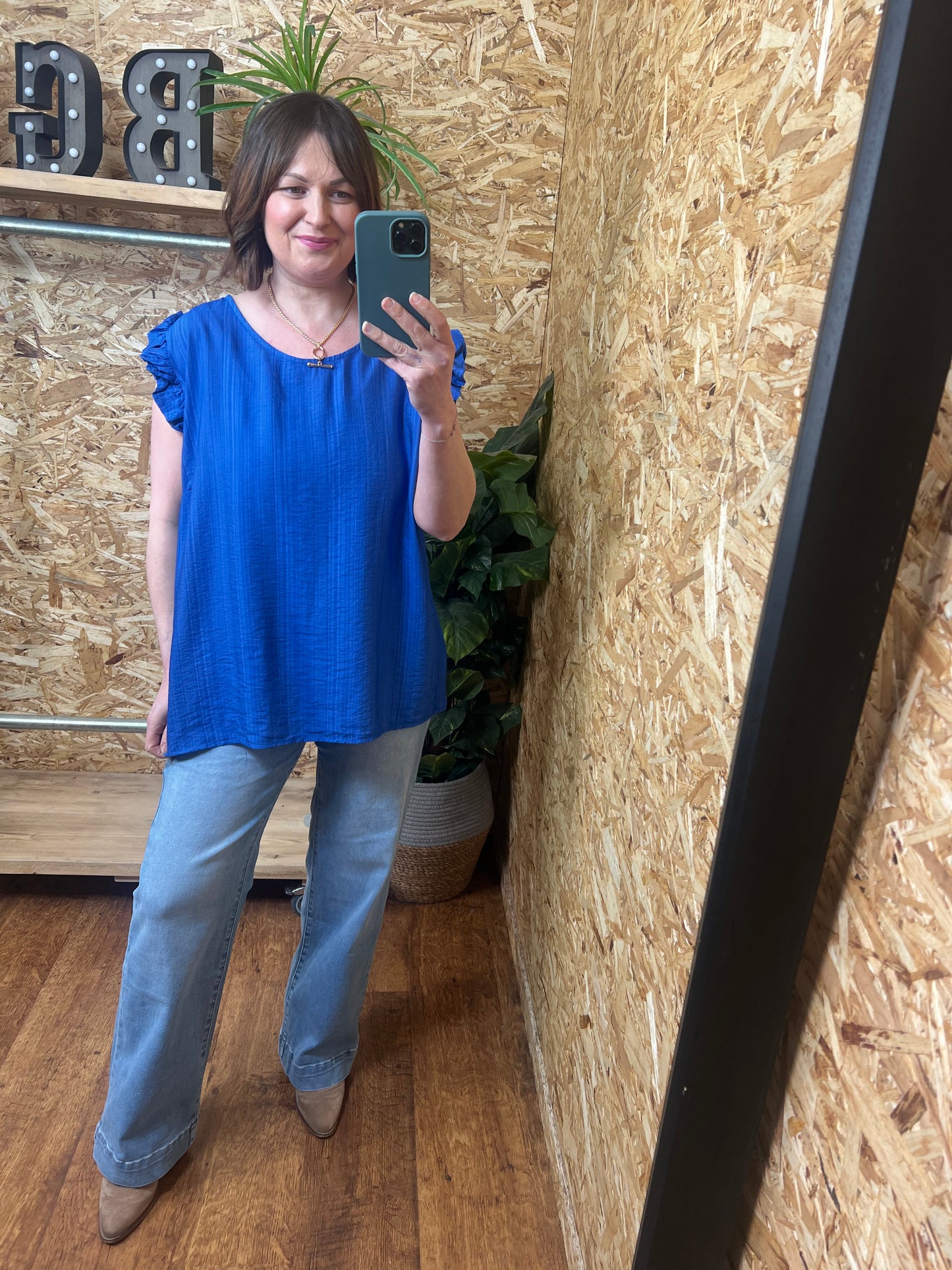 Lucie Frill Button Back Top