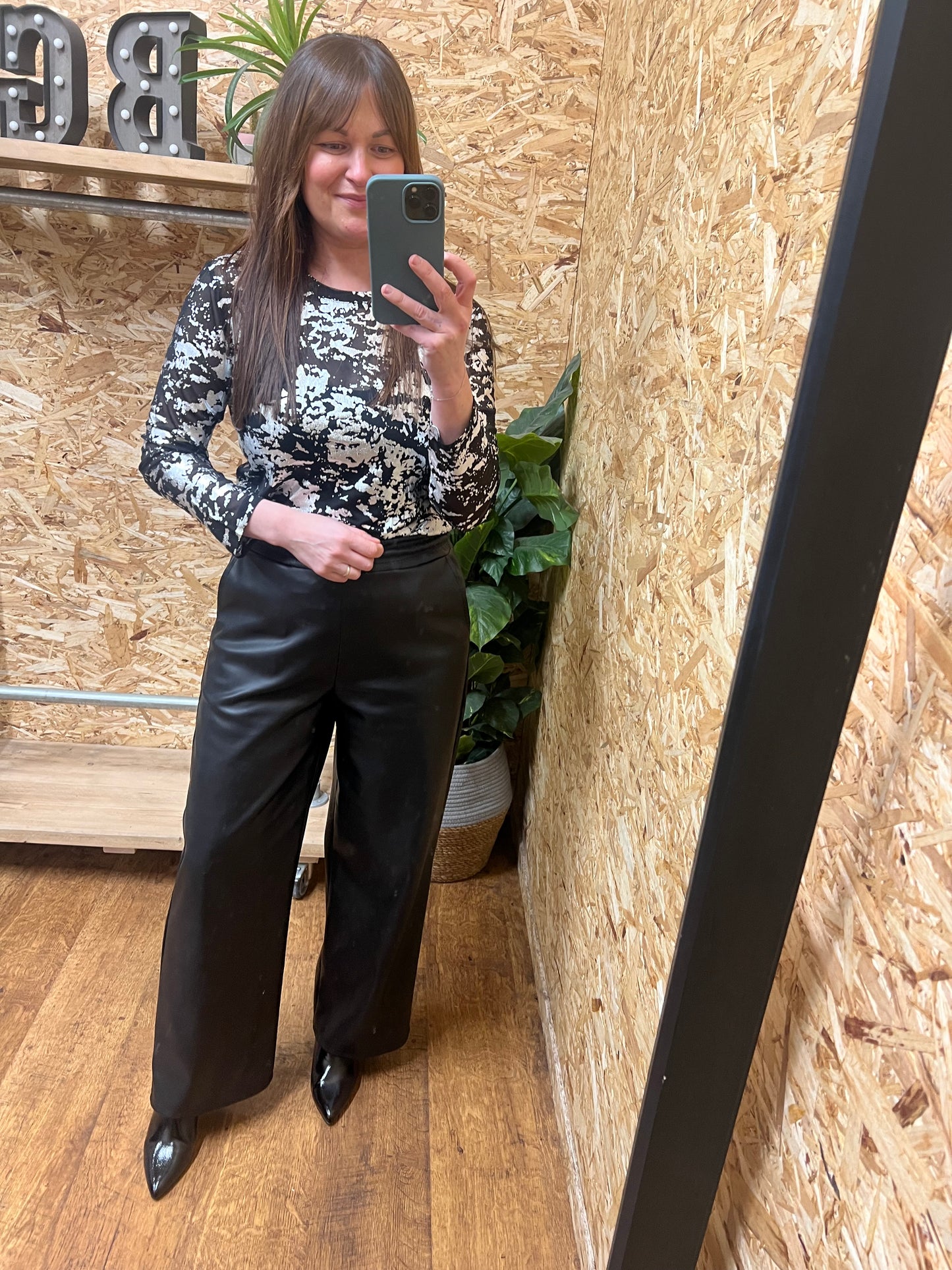 Metallic Foil Mesh Top