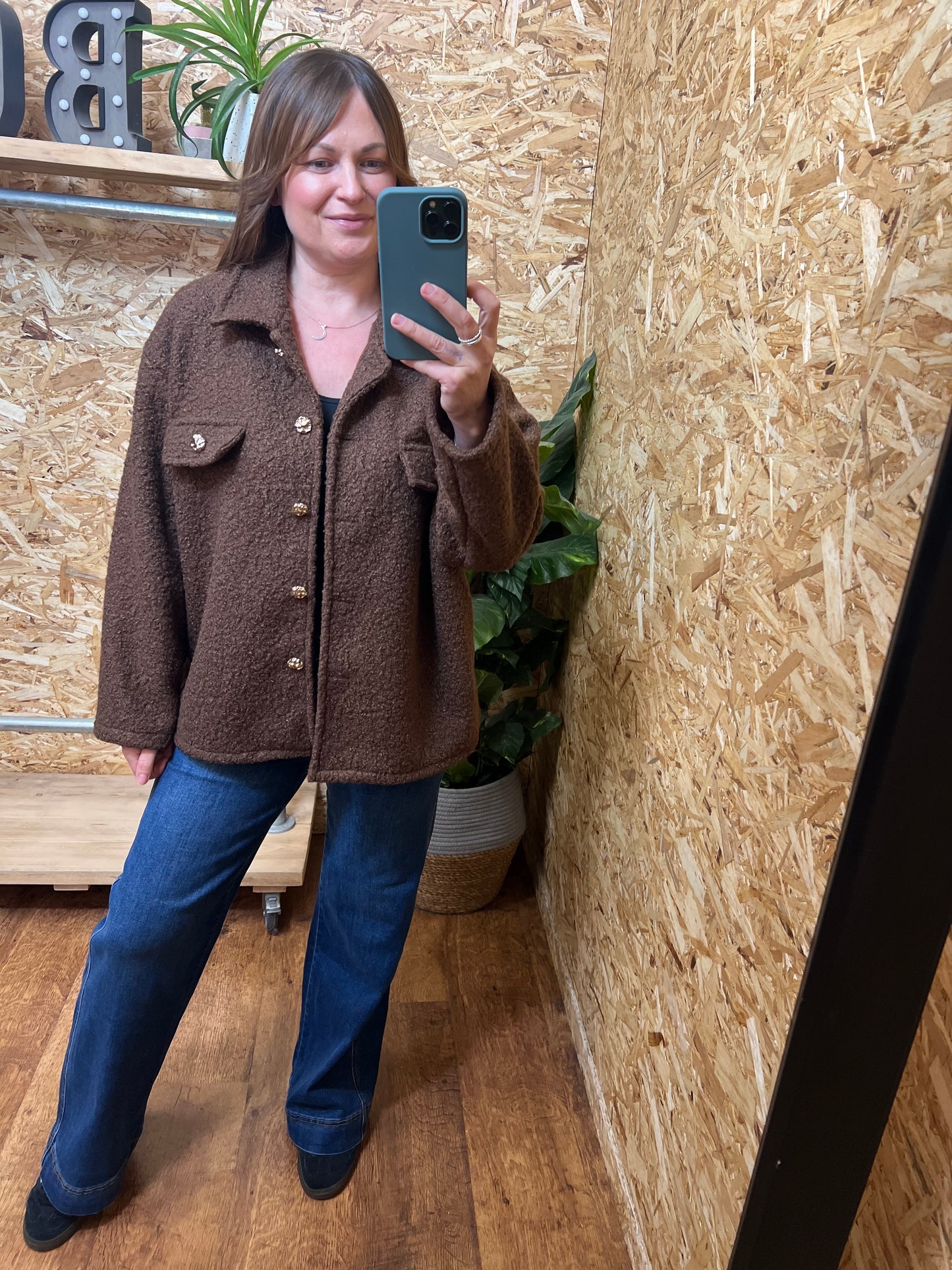 Gold Button Bucle Shacket