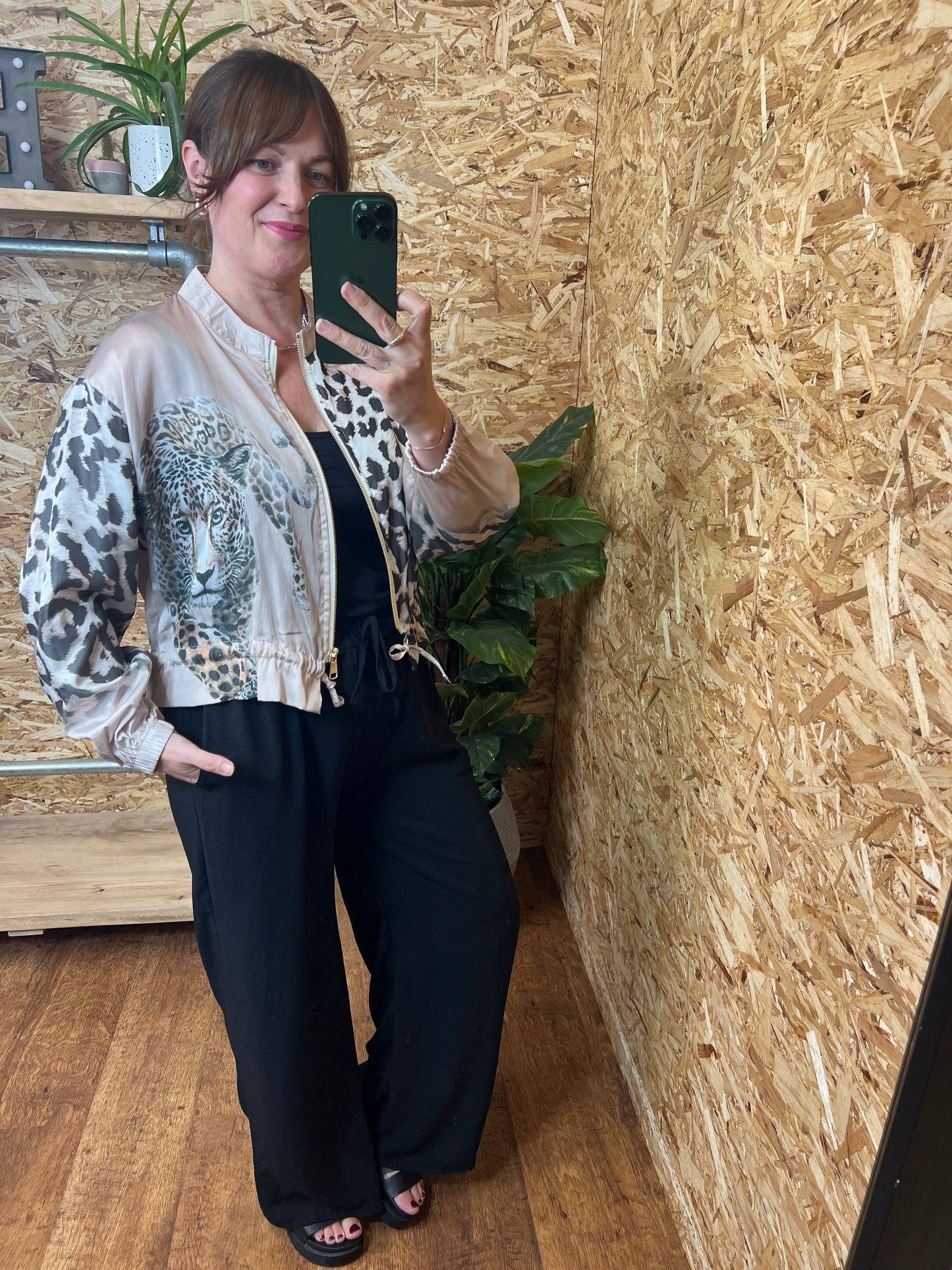 Leopard Print Bomber Jacket