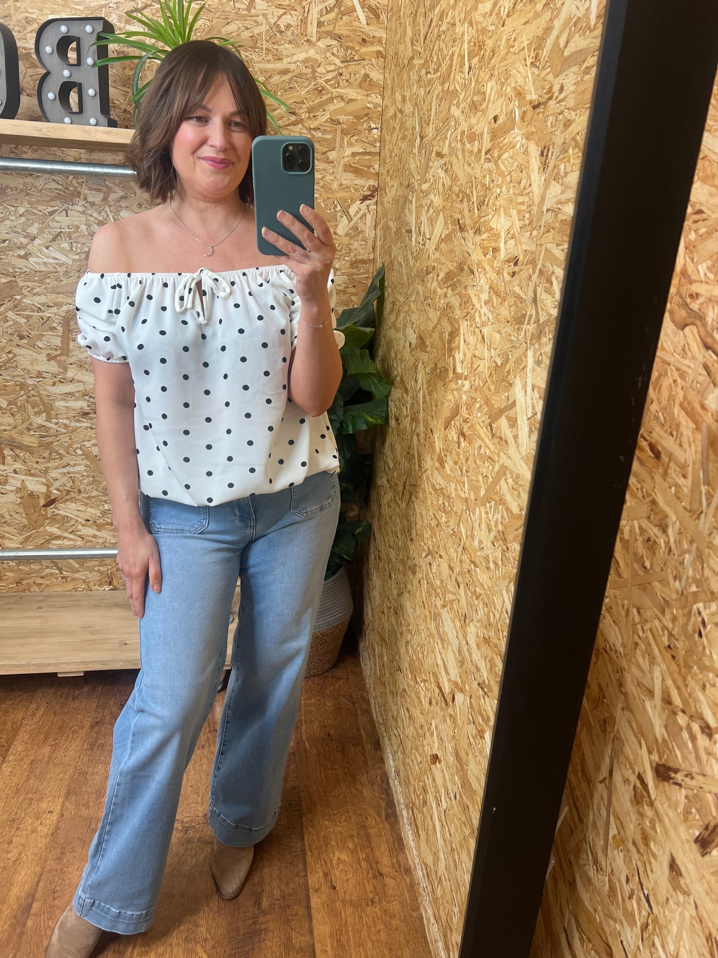 Polka Dot Bardot Top