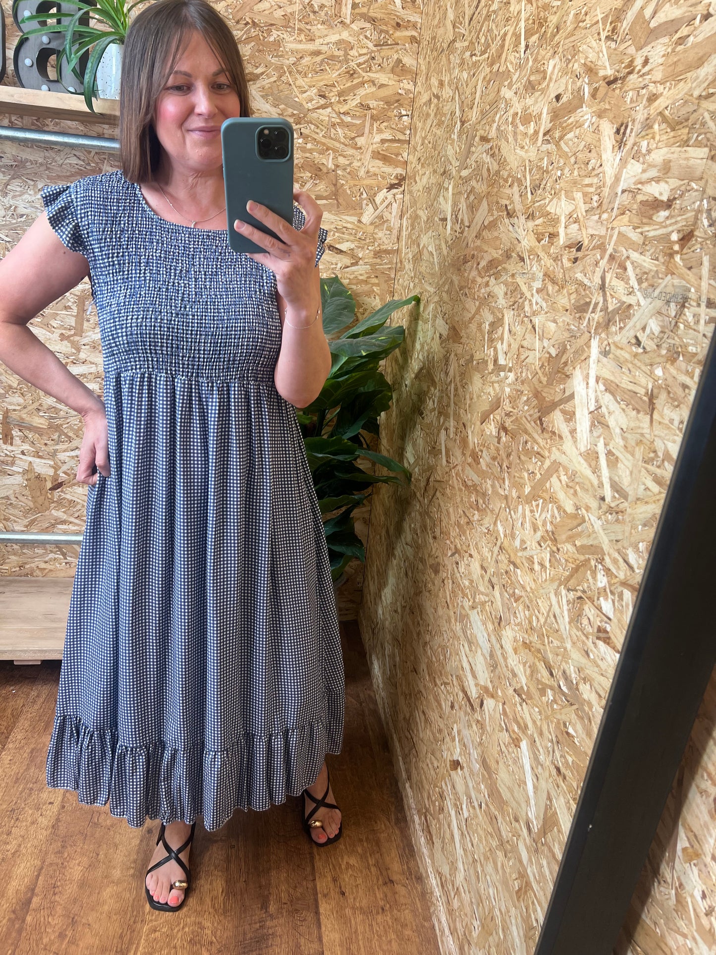 Gingham Frill Dress