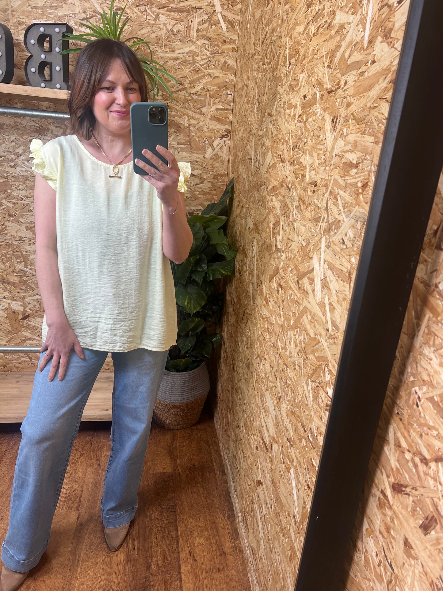 Lucie Frill Button Back Top