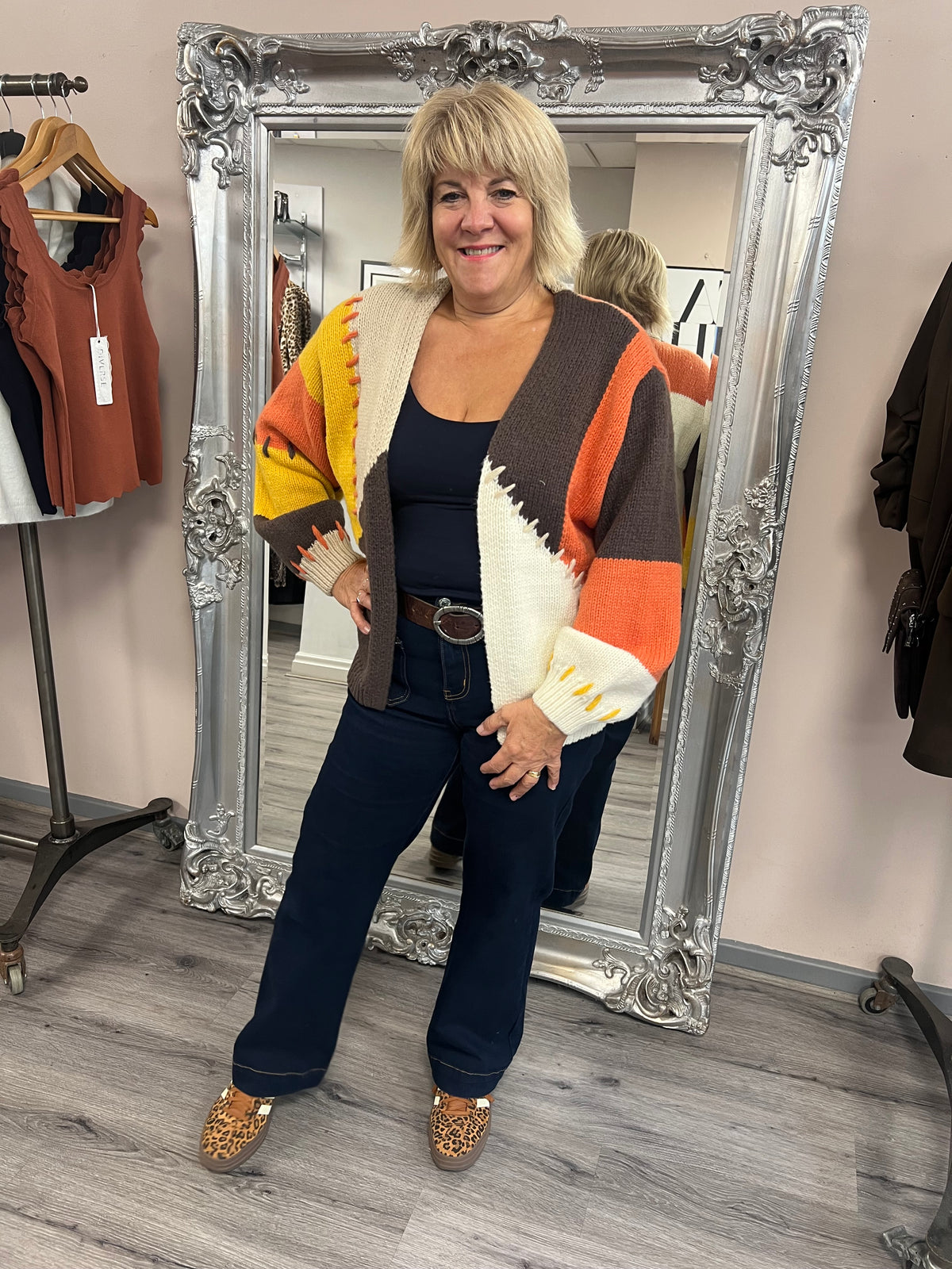 Chunky Colour Block Cardigan