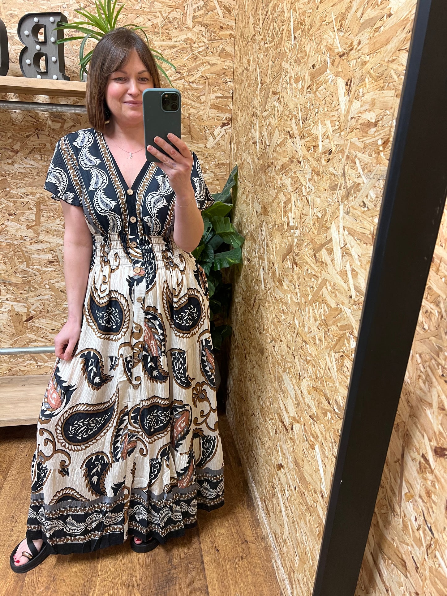 Paisley Print Maxi Dress