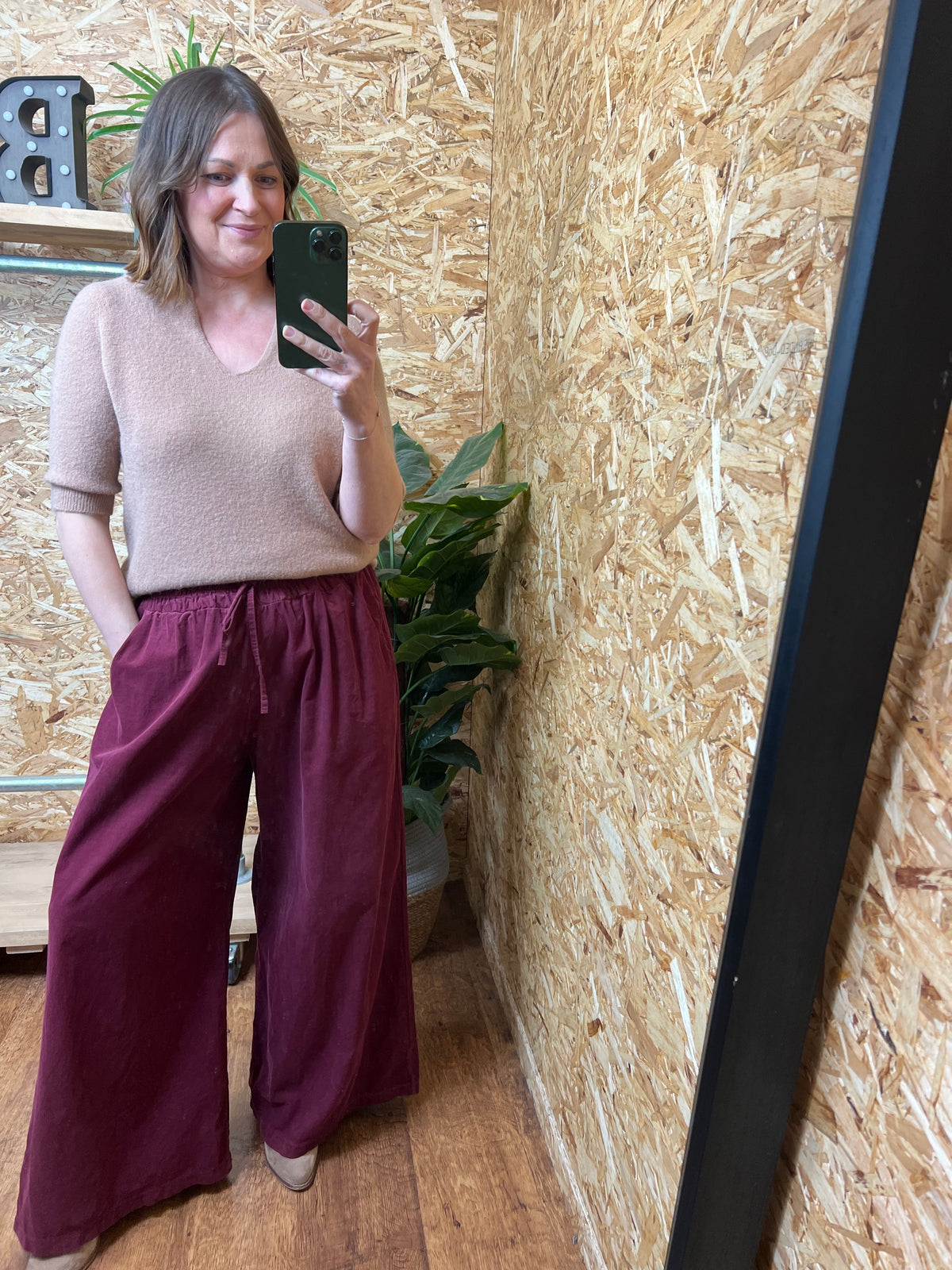 Needlecord Wide Leg Trousers
