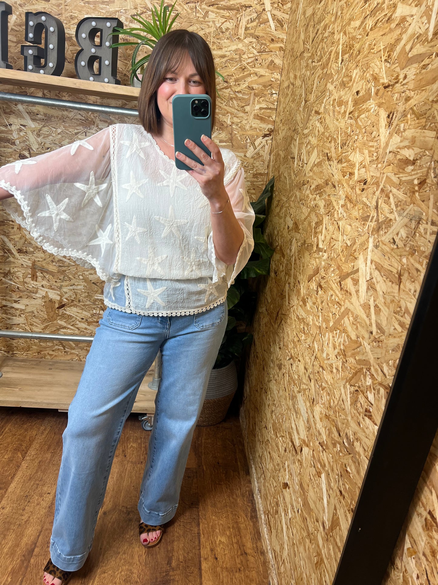 Star Lace Detail Top