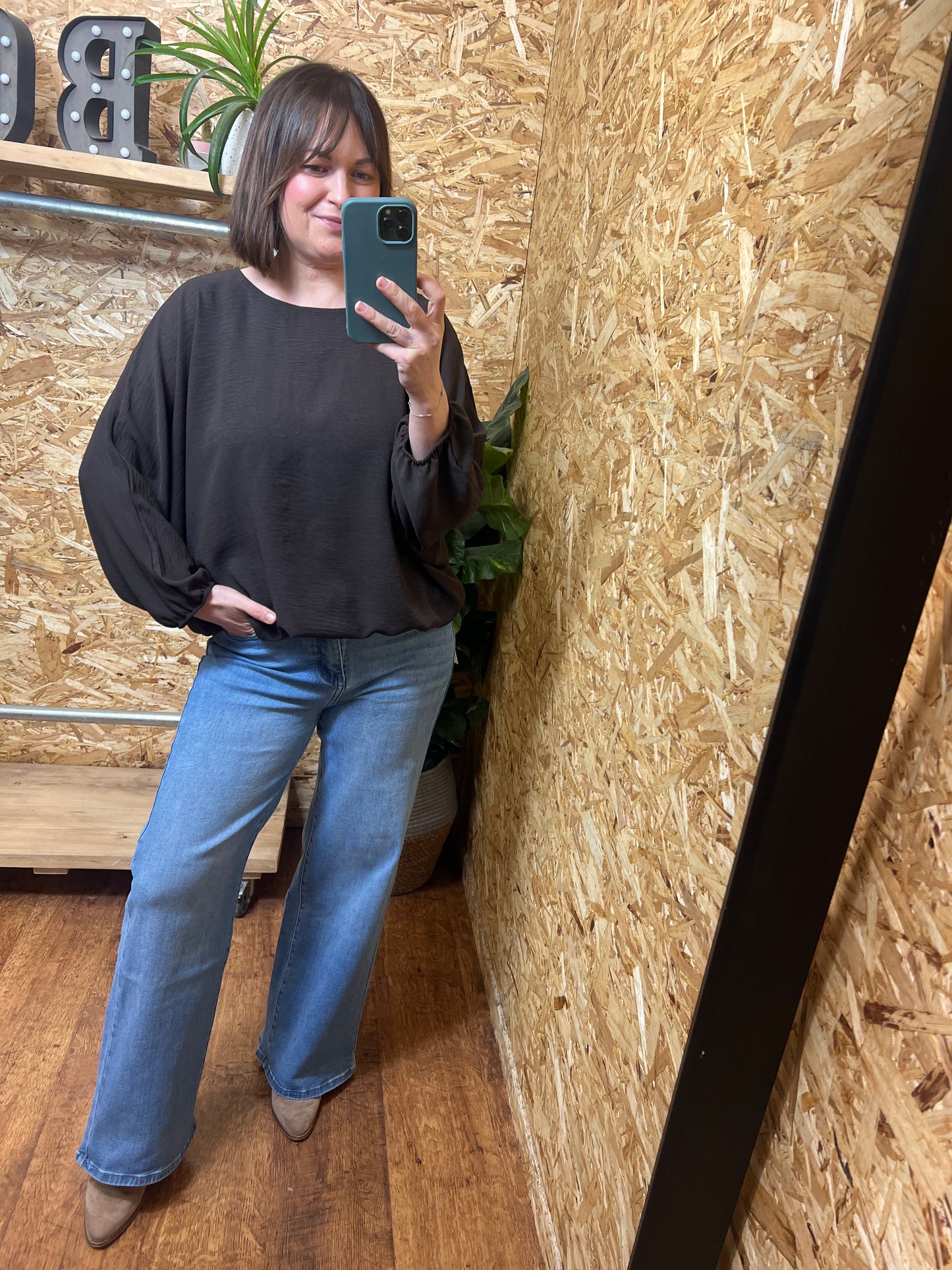 Ebony Bubble Hem Top