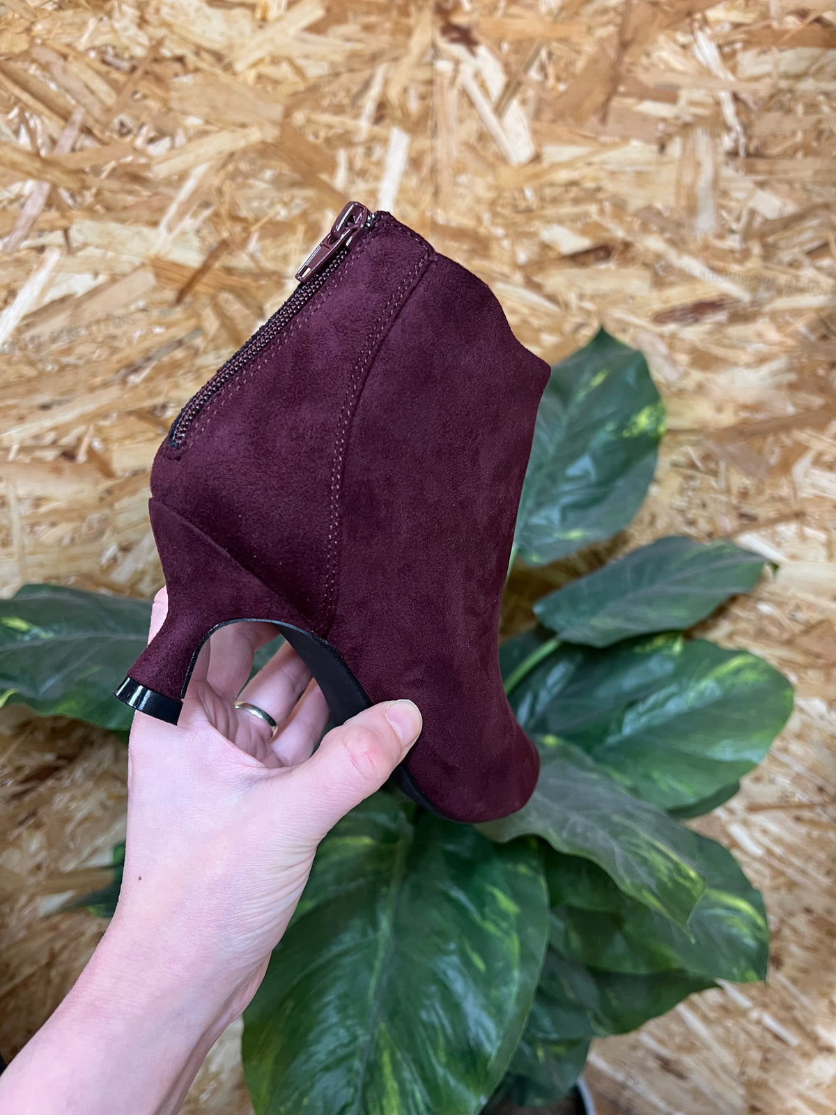 Faux Suede Kitten Heel Boot