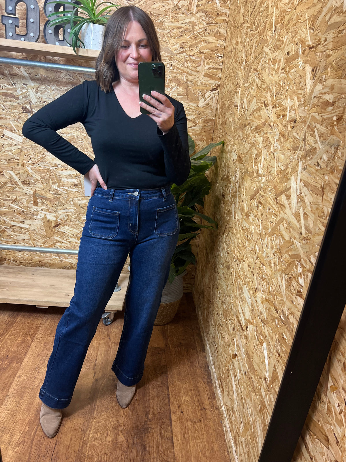 Dark Denim Pocket Front Jeans