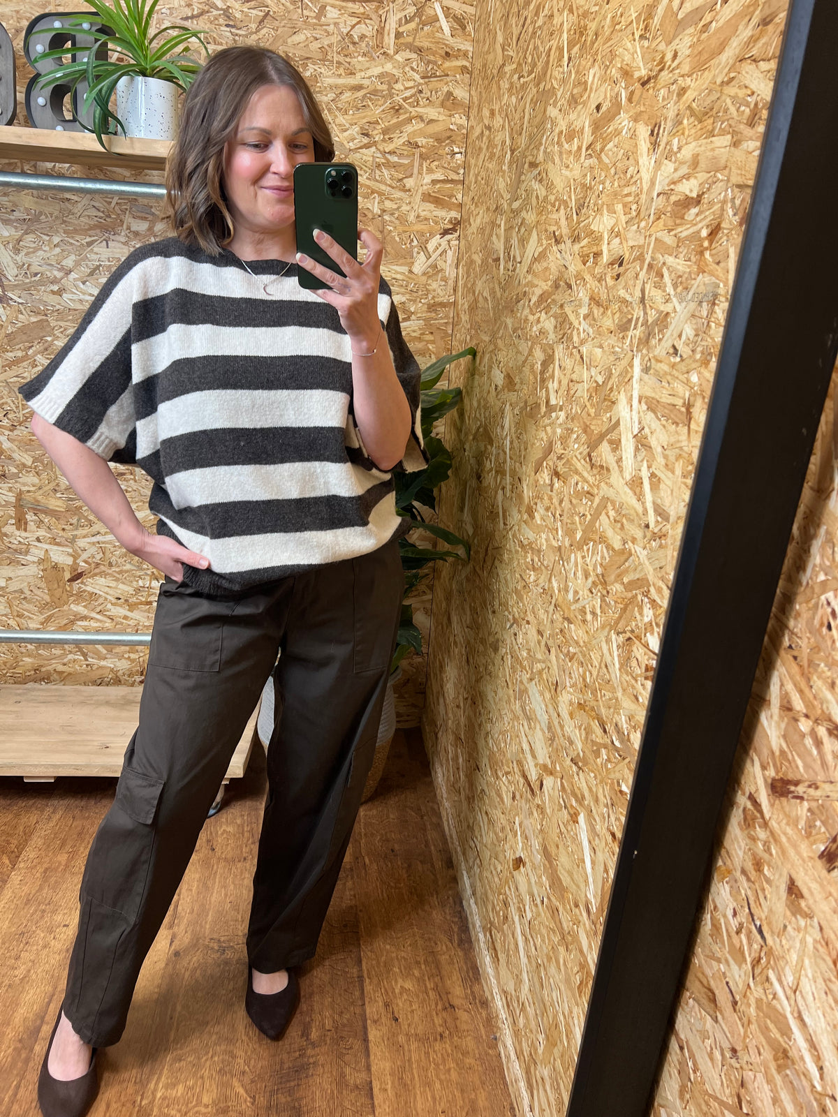 Short Sleeve Stripe Knit