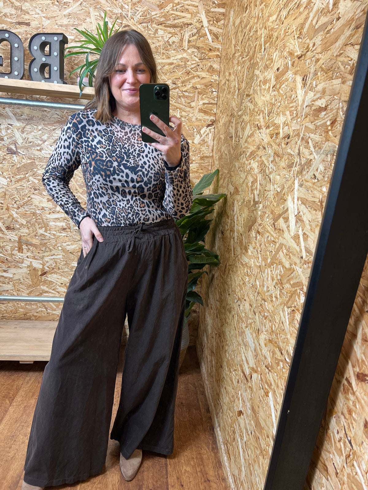 Needlecord Wide Leg Trousers