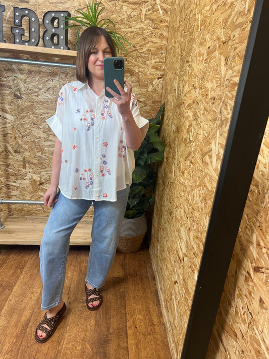 Floral Sequin Detail Shirt