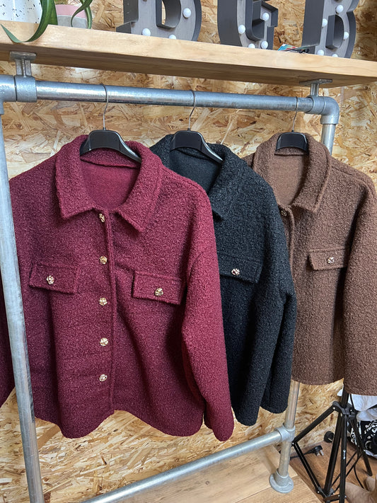 Gold Button Bucle Shacket