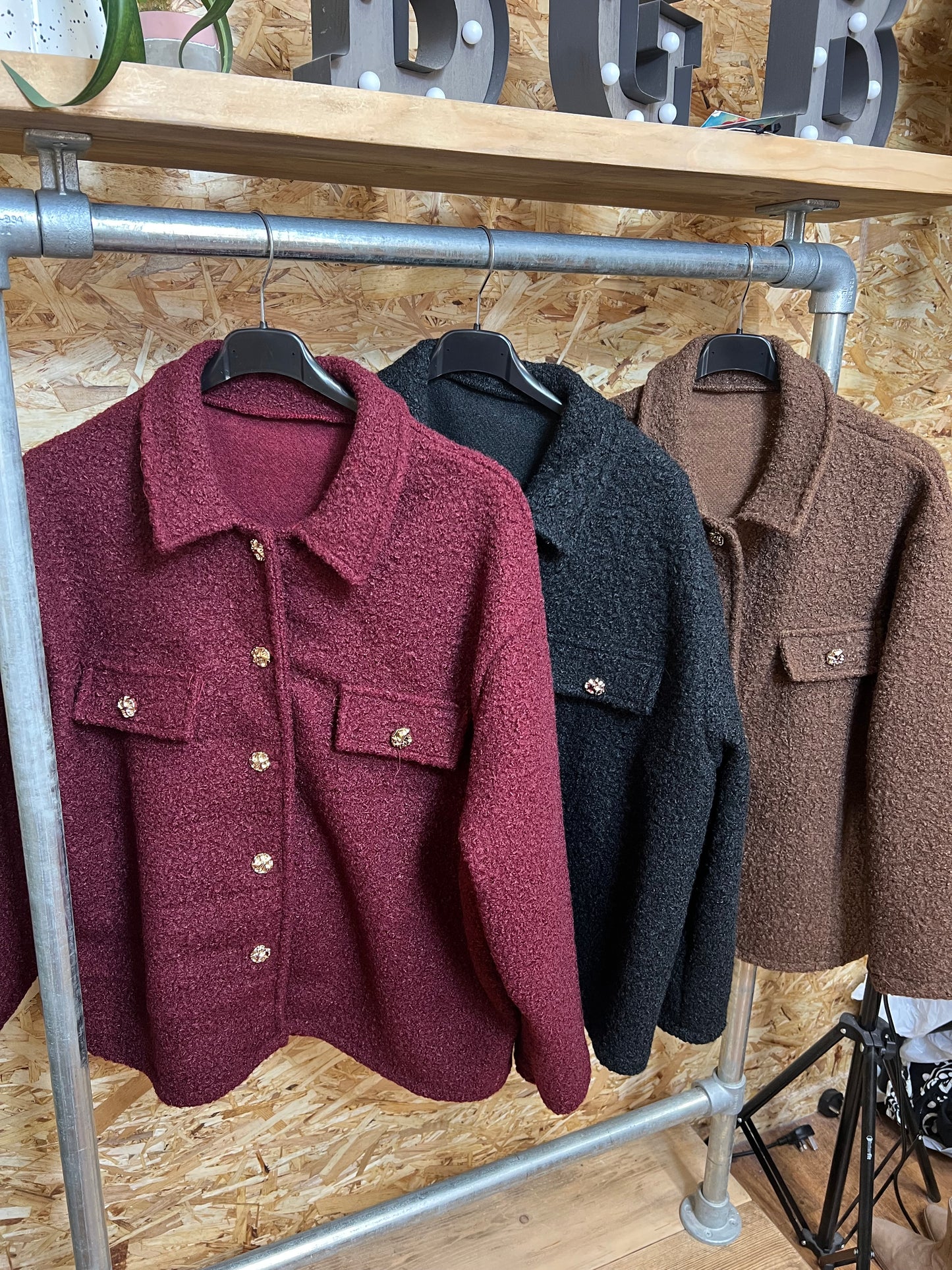 Gold Button Bucle Shacket