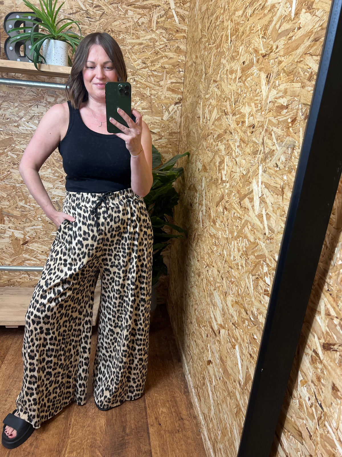Leopard Wide Leg Joggers