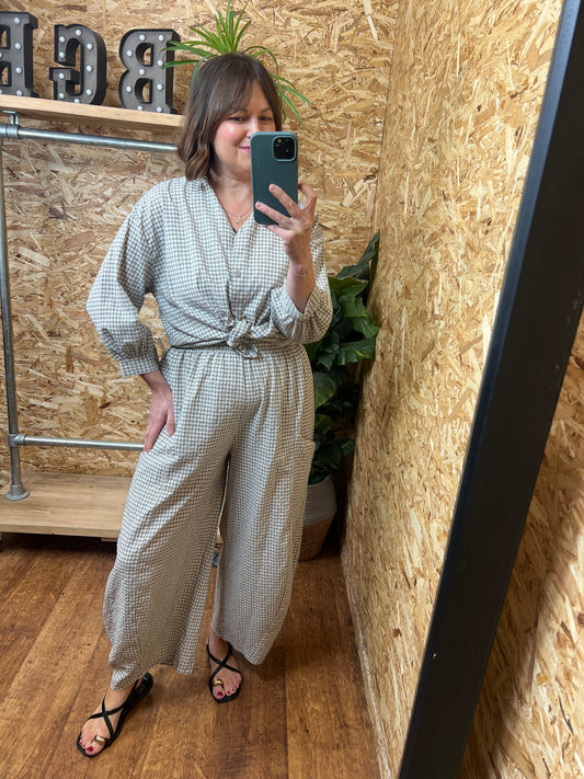 Gingham Barrel Trousers