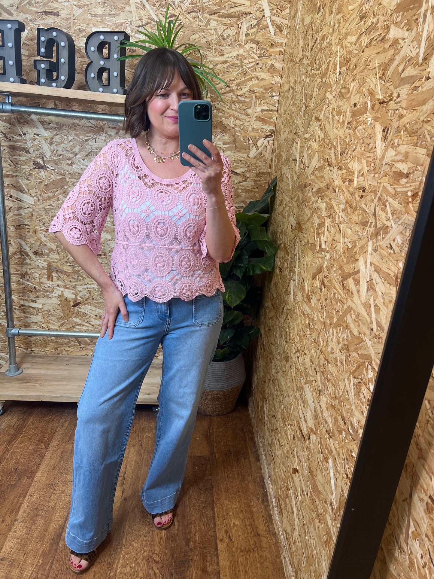 Coral Crochet Top