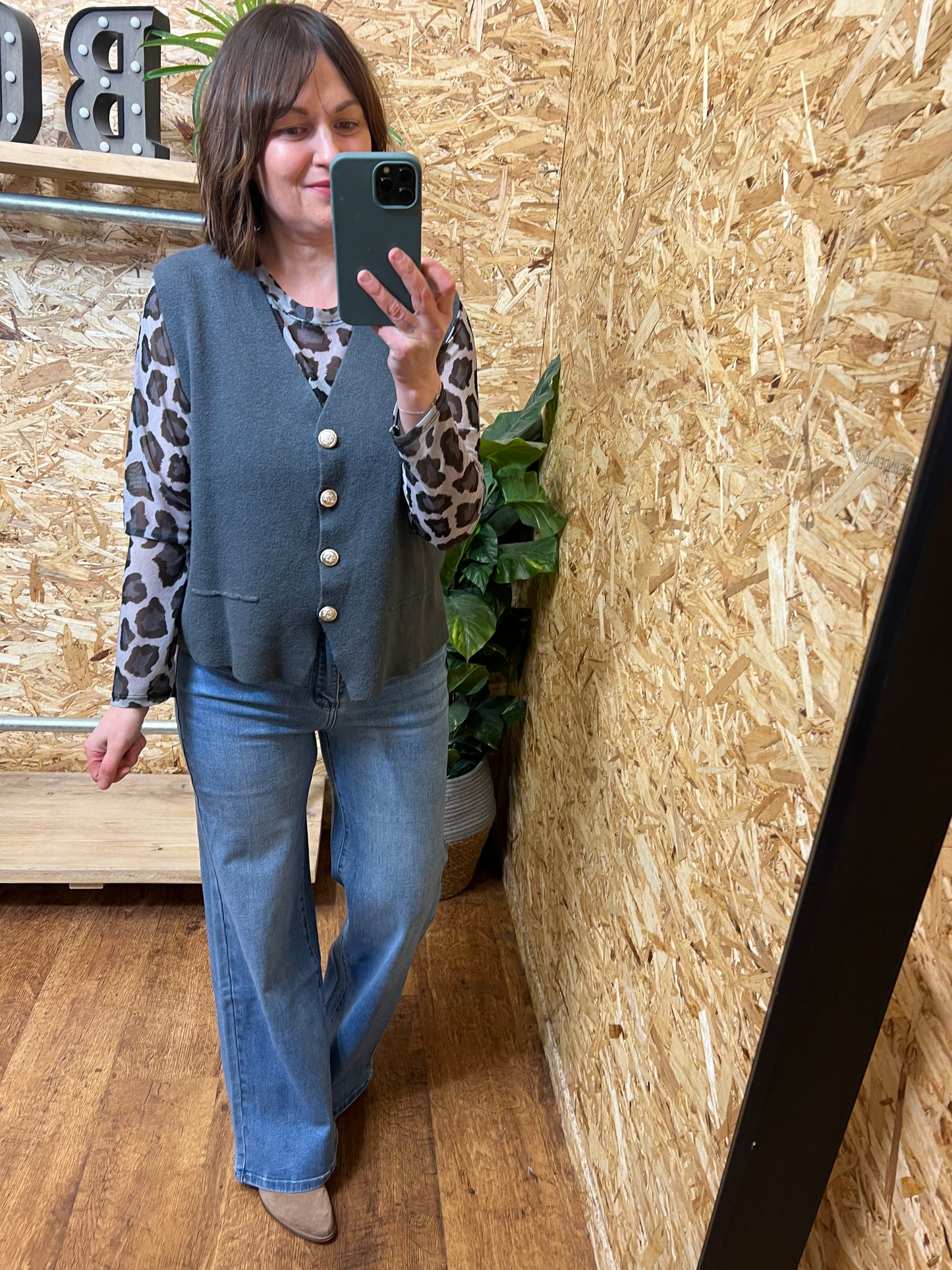 Lena Animal Print Mesh Top