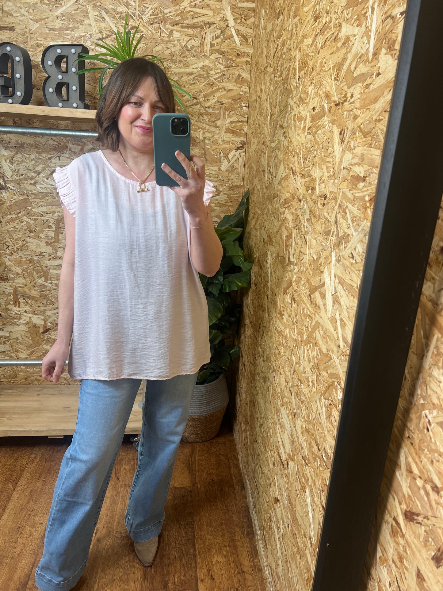 Lucie Frill Button Back Top