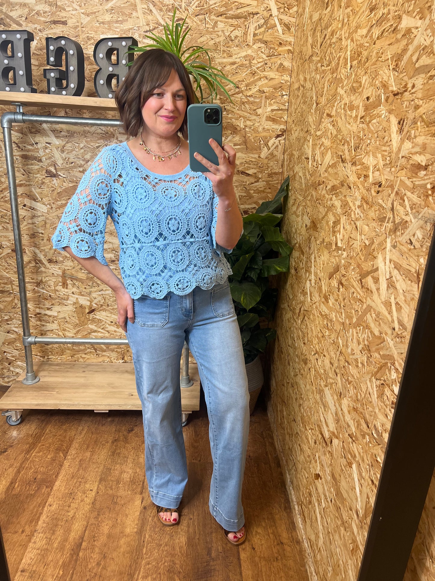 Coral Crochet Top
