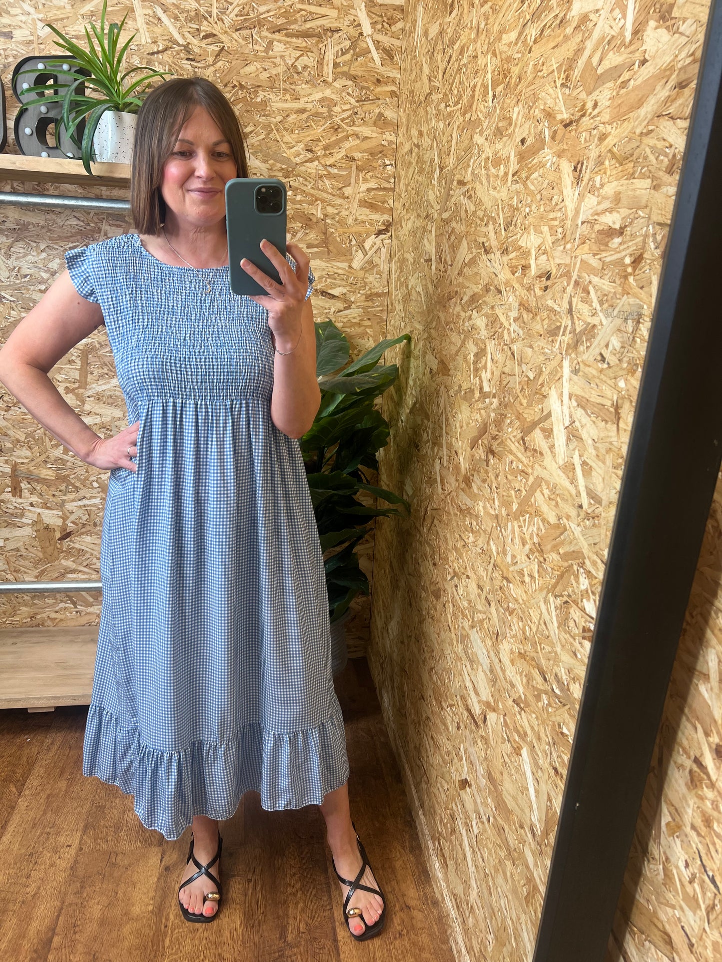 Gingham Frill Dress