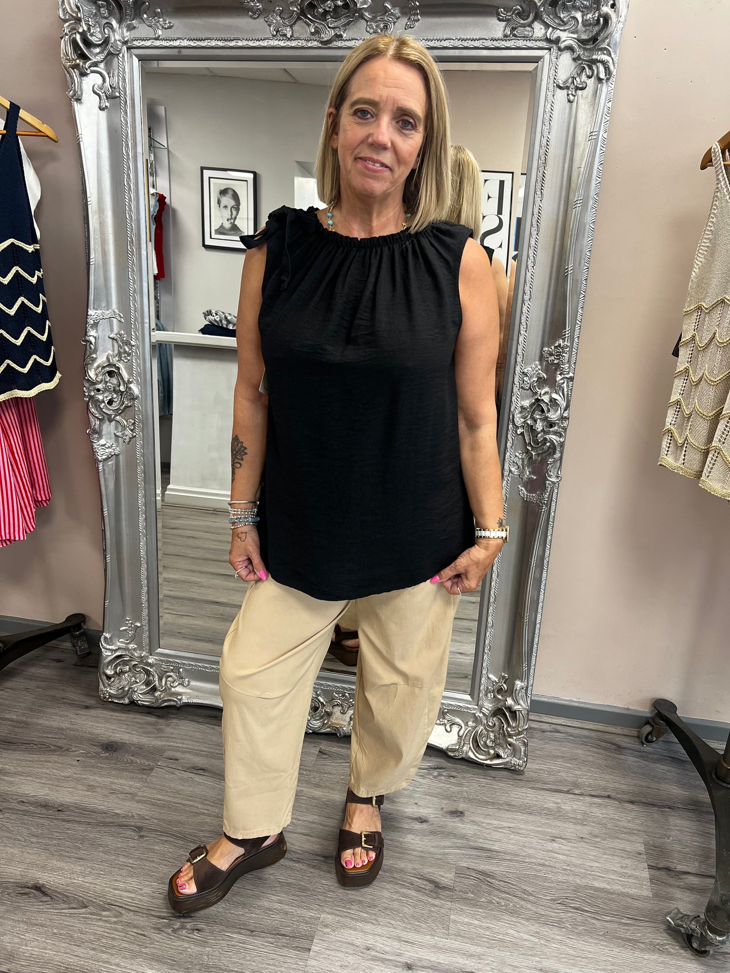 Ruffle Neck Top