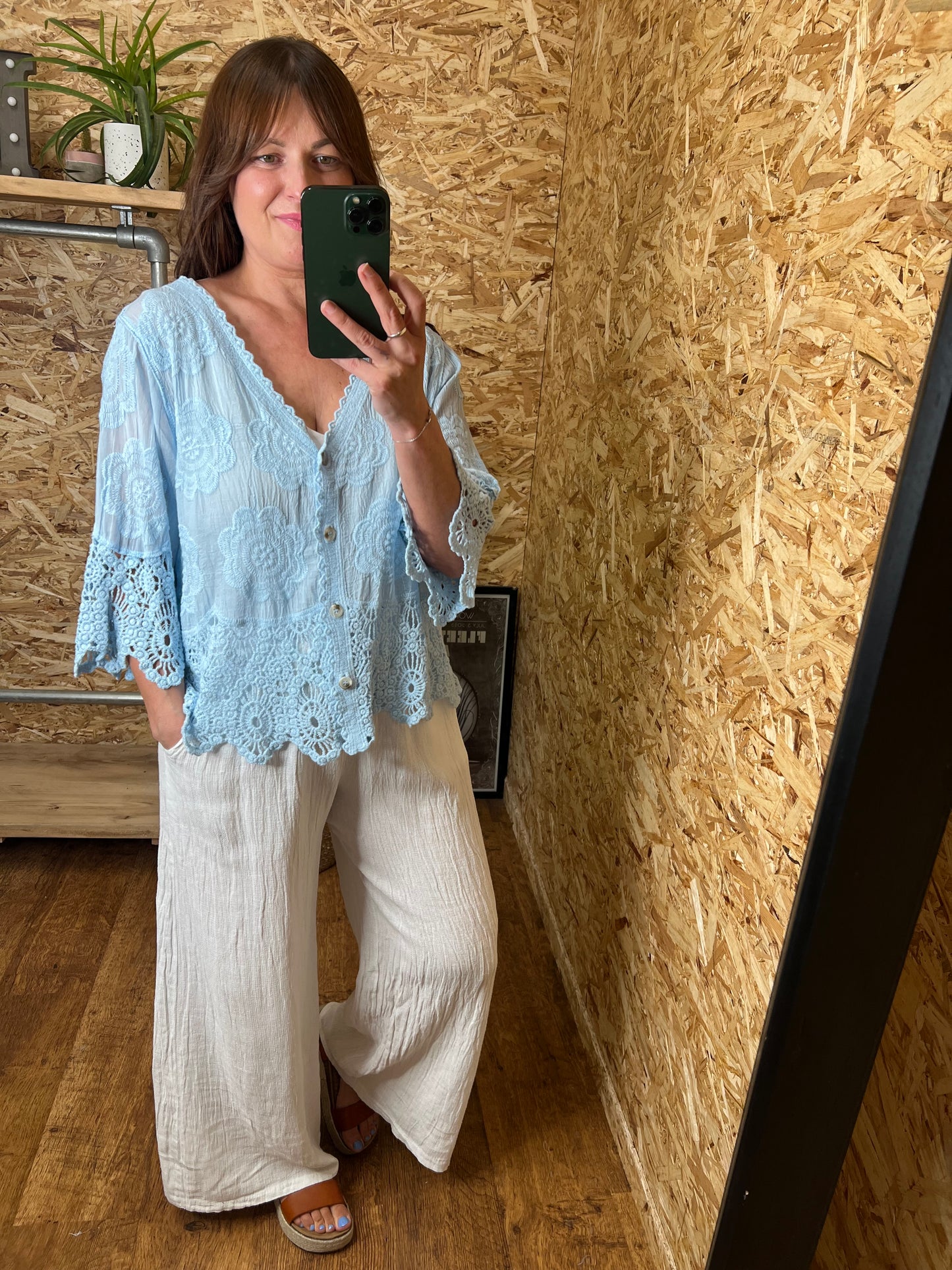 Lana Crochet Button Top