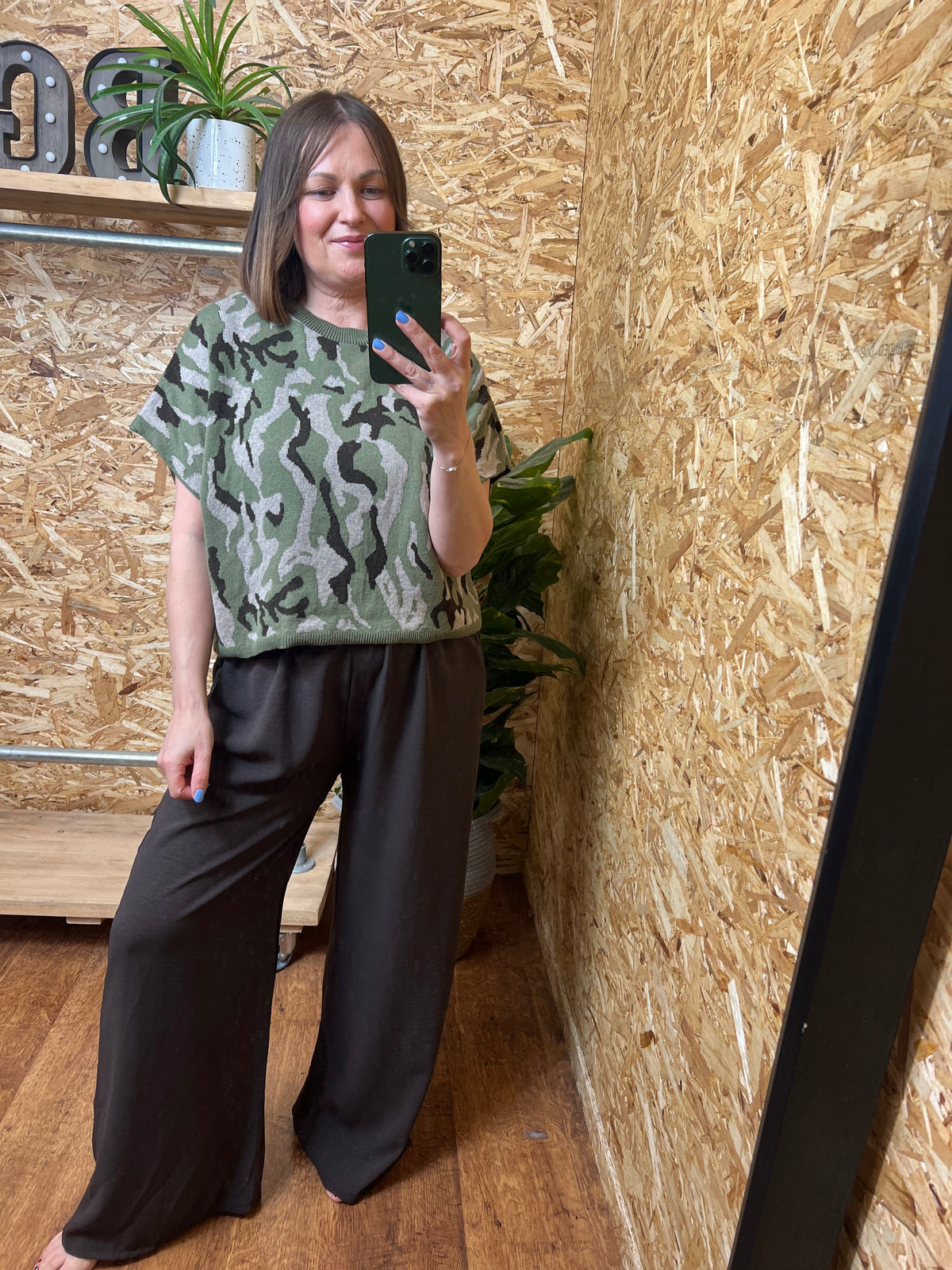Camo Print Short Knit